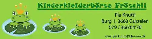 Logo und Kontaktdaten der Kinderkleiderbörse Fröschli in Gurzelen